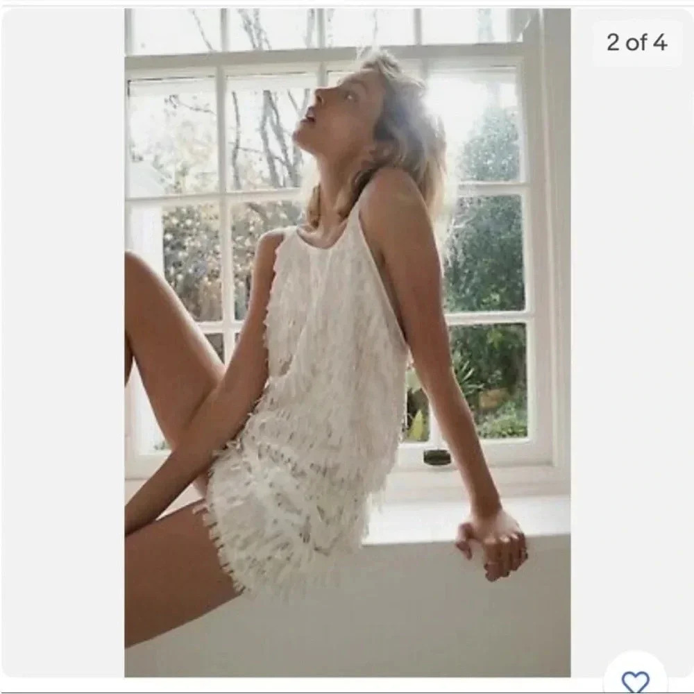 Zara metallic fringe mini dress - Picture 2 of 9